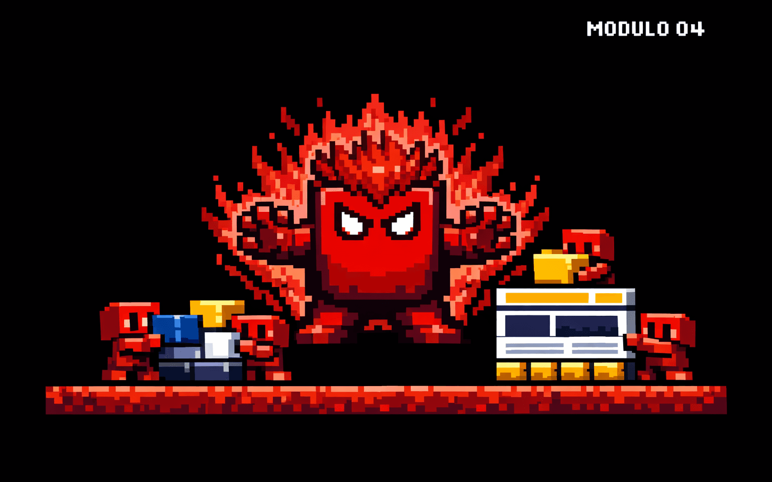 Arte pixel art 16-bit do módulo 04: O BUILD