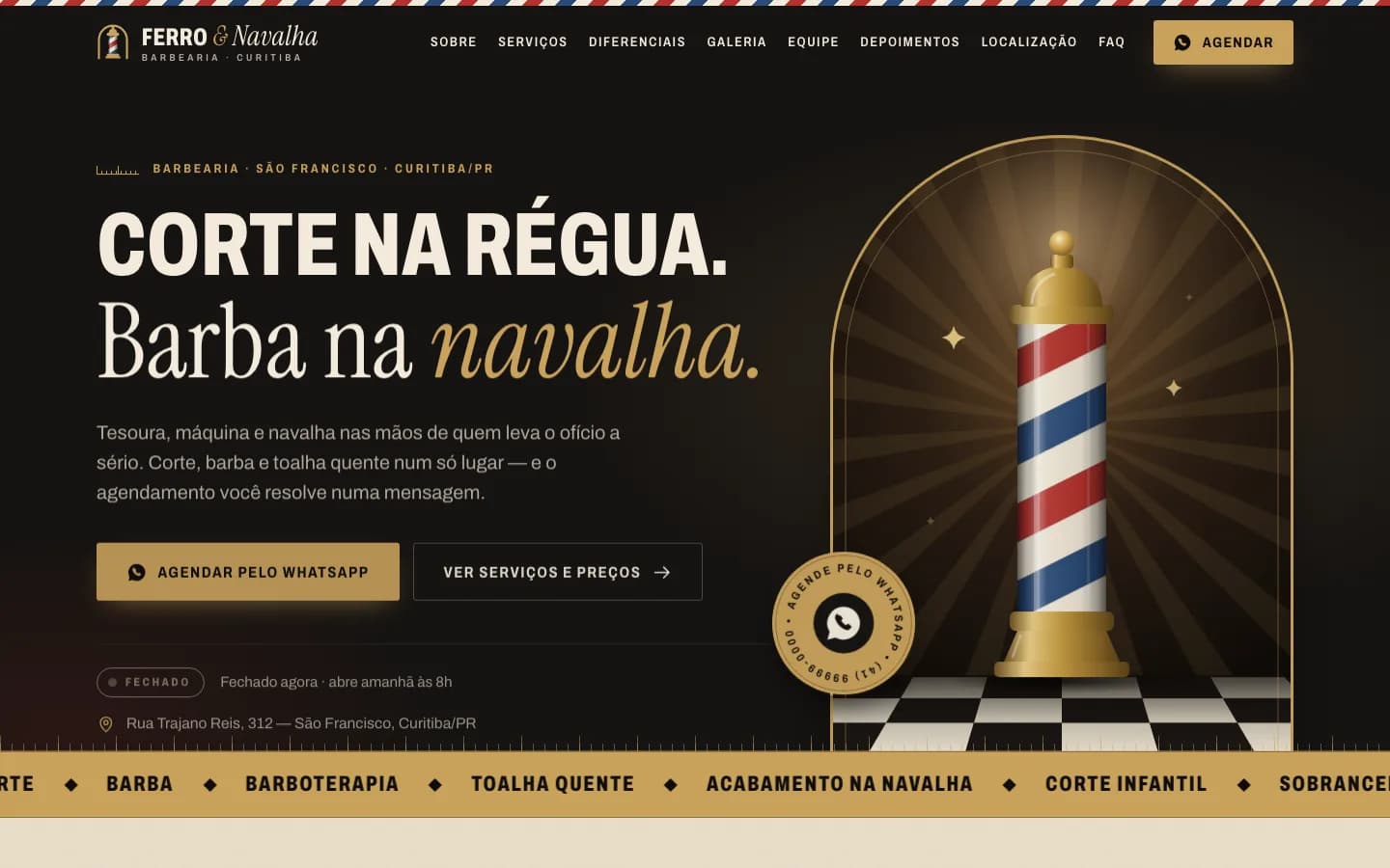 Computador · primeira dobra, sem squad: o site feito por 1 agente sozinho, em 1 prompt só