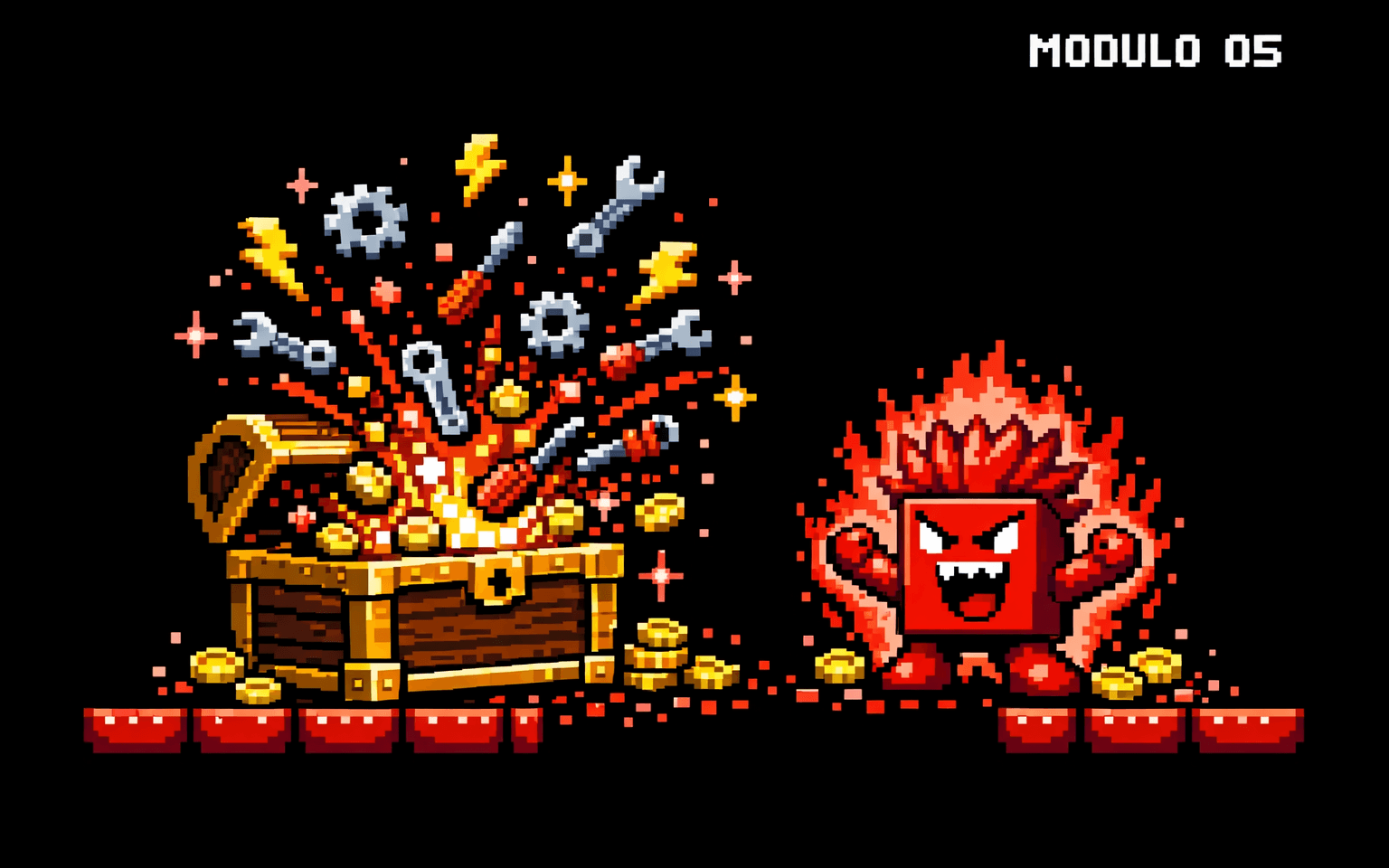 16-bit pixel art of module 05: Catalog & Arsenal