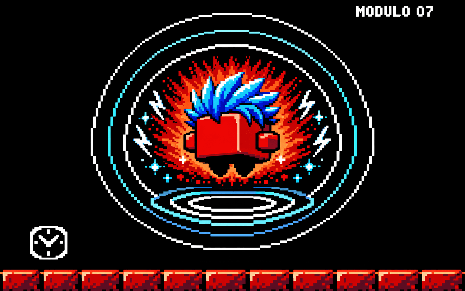 16-bit pixel art of module 07: Voice & Automation (hands-free)