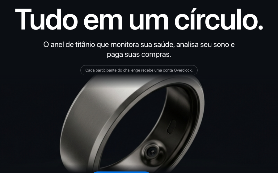 Orbe — landing premium de produto entregue pelo squad Cinema Site: anel de titânio, hero nível Apple